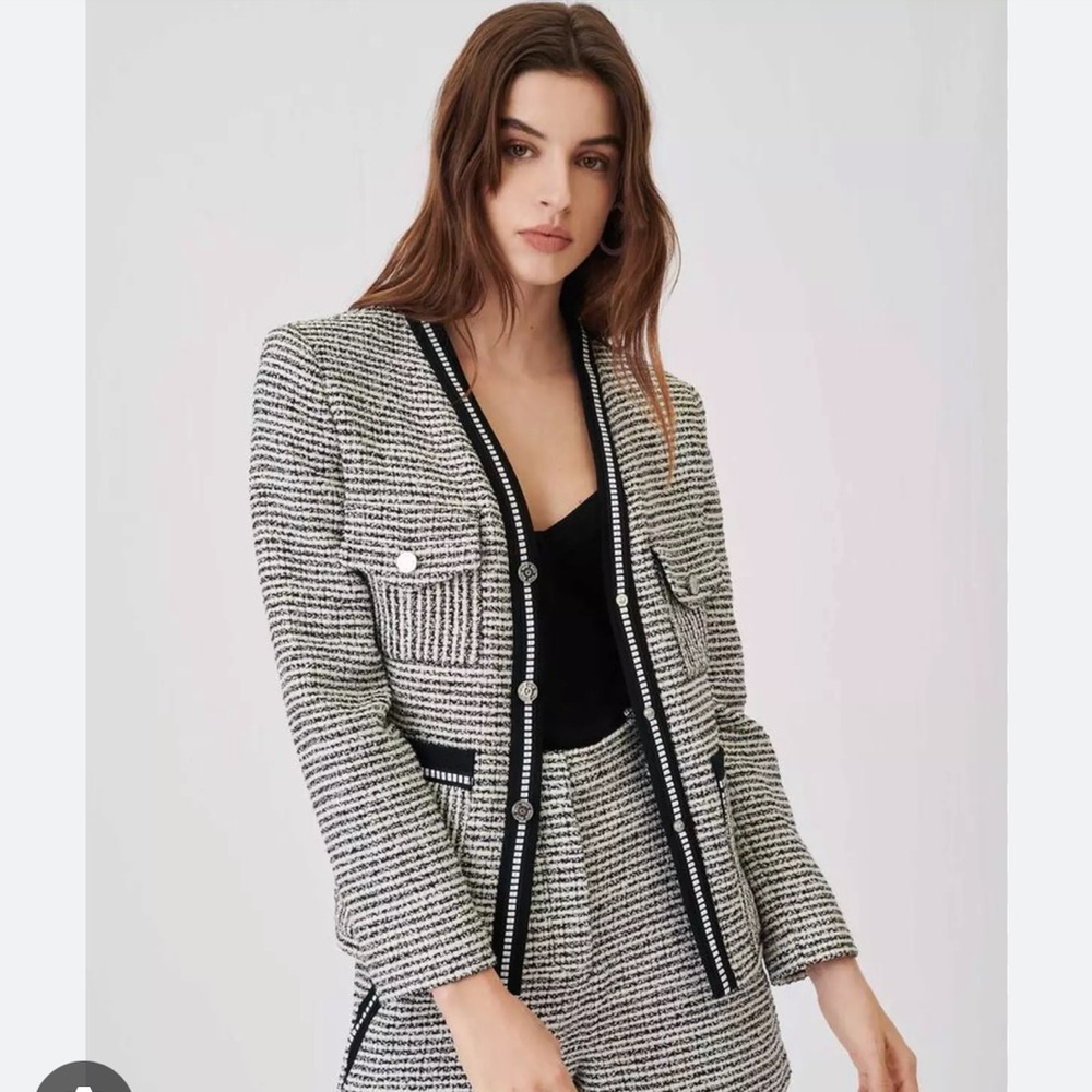 Maje Classic Vinie Lurex Tweed Jacket
